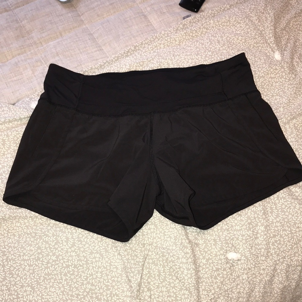 Black Lululemon athletica lined 4” shorts
